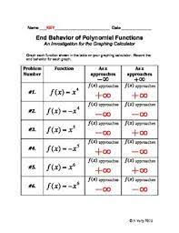 The end behavior of a polynomial function is the behavior of the graph of f (x) as x approaches positive infinity or negative infinity. End Behavior Of A Polynomial Function A Graphing Calculator Investigation