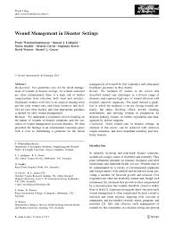 Search companies in hat yai, thailand : Pdf Wound Management In Disaster Settings David Watters Academia Edu