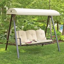 Hampton Bay Cunningham 3 Person Metal Outdoor Patio Swing With Canopy Gss00132d The Home Depot Patio Swing Canopy Outdoor Swing With Canopy Outdoor Patio Swing