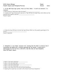 Label the genotypes of as many individuals in the pedigree as possible. Pedigrees Practice Worksheet Answers Nidecmege