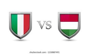Association of football badge collectors (afbc). Italy Vs Hungary Flag Shield Badges Stock Vector Royalty Free 1150887491