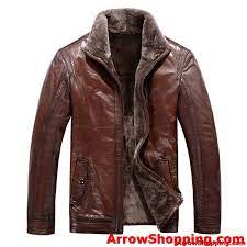 Arrow Mens Shearling Leather Bomber Jacket Brown Uioiuad Leather Jacket Men Mens Shearling Bomber Jacket Sheepskin Jacket