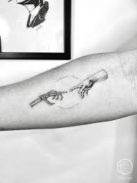 The Creation Of Adam Dead Fine Line Tattoo Line Tattoos Fine Line Tattoos Tattoos