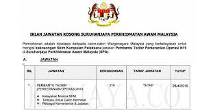 Suruhanjaya perkhidmatan awam telah ditubuhkan pada 31 ogos 1957, iaitu bersamaan dengan hari pengisytiharan kemerdekaan tanah melayu pada ketika itu. Jawatan Kosong Suruhanjaya Perkhidmatan Awam Spa