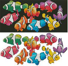 Scenic camel cross stitch chart. Colourful Clownfish Cross Stitch Pattern