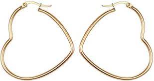 If you have metal sensitivities or just prefer real gold, i'm right there with you; Amazon Com Mengpa Hoop Earrings For Women Stainless Steel Gold Plated Lightweight Jewelry Heart 38mm Us3298g Clothing Shoes Jewelry