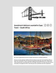 Financial advisor jobs in south africa 61 ads for financial advisor jobs in south africa. Ifa Jobs Offshore International Financial Advisor Careers By Daniel Ifa Jobs Offshore Van Niekerk Issuu