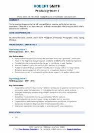 Psychology Intern Resume Samples Qwikresume