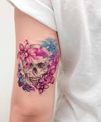 Astonishing Orchids And Skull Tattoo Design Love Life Fun Trendy Tattoos Tattoos Skull Tattoo Design