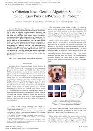 A panel of fascinating facts on the subject matter of the puzzle is on the back of the package along with a trivia quiz. Pdf A Criterion Based Genetic Algorithm Solution To The Jigsaw Puzzle Np Complete Problem