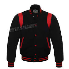 Details About Varsity Letterman Black Wool Genuine Red Leather Retro Superb College Jacket