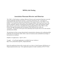 Mpma Job Posting Association Museums Director And Historian