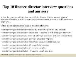 Financial controller interview preparation guide. Top 10 Finance Director Interview Questions And Answers