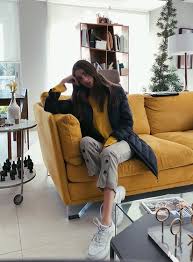 Zarina jute sofa (9770438) will be yours just for $570.75 at 1stopbedrooms. Mariana Garza Zara Pants Zara Dad Sneakers Calvin Klein Coat Home Is Where The Yellow Couch Is Lookbook