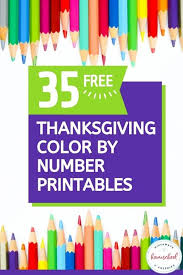 Fun for kids of all ages. 35 Free Thanksgiving Color By Number Printables