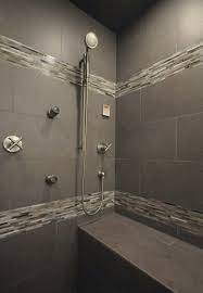 Decorative stone borders tropical kitchen tile. 40 Modern Gray Bathroom Tiles Ideas And Pictures Slate Bathroom Tile Bathroom Remodel Master Modern Master Bathroom Remodel