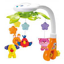 Kiddolab Baby Crib Mobile With Lights And Relaxing Music Includes Ceiling Light Projector With Stars Animals Musical Crib Mob Walmart Com