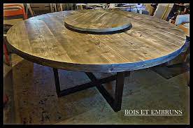 table ronde bois brut table ronde plateau tournant table design industriel table bois metal table ronde bois table bois table design