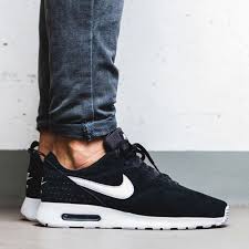 Nike Air Max Tavas Leather Suede Black White Mens Shoes 802611 001 New Sneakers New Sneakers Sneakers Nike Air Max