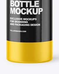 Glossy Cosmetic Bottle Mockup In Bottle Mockups On Yellow Images Object Mockups