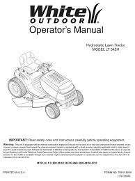 Complete exploded views of all the major manufacturers. White Outdoor Lt 542h Operator S Manual Pdf Download Manualslib