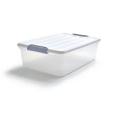 Bacs de rangement de fournitures. Tru Red Bac De Rangement En Plastique 30 L Avec Couvercle Verrouil Bureauengros Com