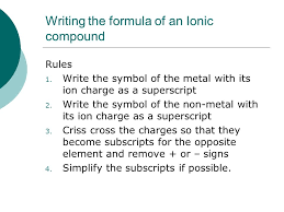 If the first name of the compound has a prefix, write the number the prefix refers to as the symbol's subscript. Chapter 4 2 Ionic Compounds Naming Formula Writing Single Valent And Multivalent Metals Ppt Download
