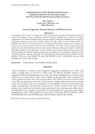 Pertanyaan tentang activity based costing. Pdf Penerapan Activity Based Costing Pada Tarif Jasa Rawat Inap Rumah Sakit Studi Pada Rumah Sakit Wiyung Sejahtera Surabaya Puskesmas Blega Academia Edu
