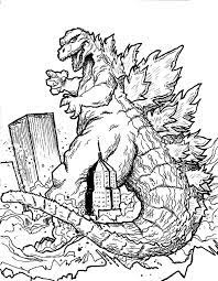 Godzilla Godzilla Destroying Town Coloring Pages Monster Coloring Pages Super Coloring Pages Godzilla Tattoo