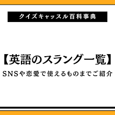 英語スラング一覧。かっこいい・おしゃれなものからSNSや恋愛で使えるものなどご紹介！｜クイズキャッスル百科事典｜Quiz Castle