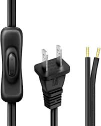 How is a switch wired for an bathroom exhaust fan? Bcqli Lamp Cord Has Button Switch Plug Stripped Ends Ready For Wiring 6 Feet Black Amazon Com
