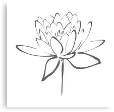 Lotus Flower Calligraphy Smoke Grey Canvas Print By Makanahele In 2021 Flower Drawing Lotus Flower Outline Flower Outline Tattoo
