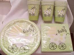 Soft Green Baby Shower Paper Plate Cup And Napkin Set Baby Etsy Baby Shower Paper Green Baby Shower Baby Shower Plates