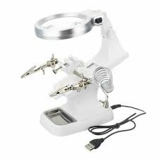Led Magnifier 3x 4 5x Glass Alligator Clip Holder Clamp Soldering Welding Tool In 2020 Clamp Tool Magnifying Lens Soldering Iron