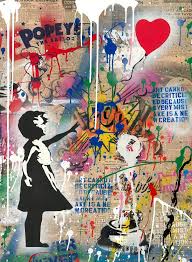 Mr Brainwash Balloon Girl Popeye Mr Brainwash Art Pop Art Painting Graffiti Art
