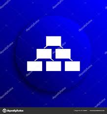 Organizational Chart Icon Internet Button Blue Background