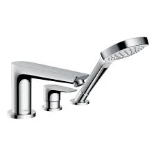 Brass taps are extremely easy to clean and easy to match with other bathroom accessories. Hansgrohe Talis E 3 Hole Deck Mounted Bath Mixer Tap With Shower Handset 71731000 Uk Bathrooms