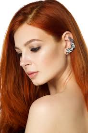 Fox Ear Cuff With Piercing, Silver Fox Earring Jewelry