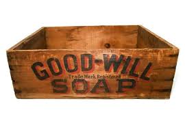 Good Will Soap Vint Early 20th C Wood Advertising Box Crate Ge Marsh Co Lynn Ma Rusticprimitive Geom Vintage Wooden Crates Vintage Crates Wooden Crate Boxes