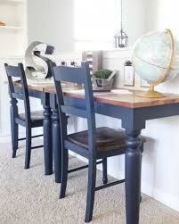 Annnnnd We Have Desks Our Playroom Makeover Is Chugging Right Along These Two Desks Used To Be A Kitchen Table Furniture Kitchen Table Shabby Chic Kitchen