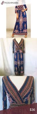 Sold Nwt Lapogee Royal Blue Boho Maxi Dress L Boho Maxi Dress Maxi Dress Boho Maxi