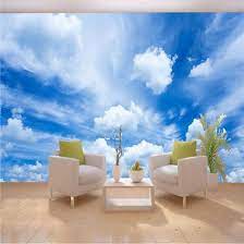 How to paint a cloud wall mural there are many… whatever the age of your child, you can't go wrong with clouds for a room theme. Shop Custom 3d Mural Wallpaper Blue Sky White Clouds Wall Painting Art Wallpaper Living Room Bedroom Modern Wall Papers Home Decor 3d Online From Best Wall Stickers Murals On Jd Com Global