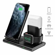 Seneo Wireless Charger 3 In 1 Wireless Charging Stand With Iwatch And Airpods Charging Dock Station Nightstand Mode For Iwatch Series 4 3 2 Airpods Qi Certified 7 5w Fast Wireless Charger Walmart Com Walmart Com