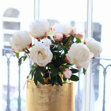Shop lifelike rose nosegay silk flower arrangement at petals. Luxury Artificial White Large Peony Amaranthine Blooms Amaranthine Blooms Uk