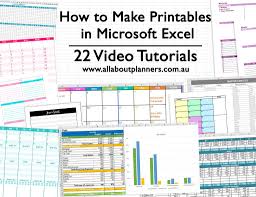 How To Make Printables In Microsoft Excel Step By Step Tutorials All About Planners Microsoft Excel Budget Spreadsheet Tutorial