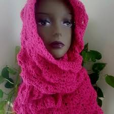 Crochet Infinity Scarf White and Pink, Granny Stitch Winter Scarf , Gift  for Her, Gift for Woman, Warm Winter Wear for Women, Snood Pink