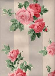 Botanical trellis grey & pink wallpaper. 12 Vintage Wallpapers Cabbage Roses And More The Graphics Fairy