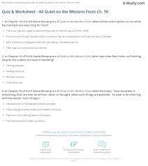 Quiz & Worksheet - All Quiet on the Western Front Ch. 10 | Study.com