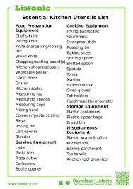 From pots and pans to cutting boards to colanders, many things make a kitchen tick. Basic Kitchen Tools List Shefalitayal