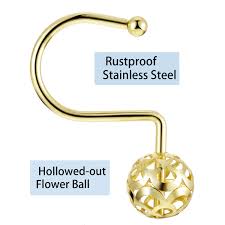 Free shipping on your first order shipped by amazon. Gejoy Gold Shower Curtain Rings Hooks Rustproof Stainless Steel Shower Curtain Hooks Decorative S Shower Hooks Set Of 12